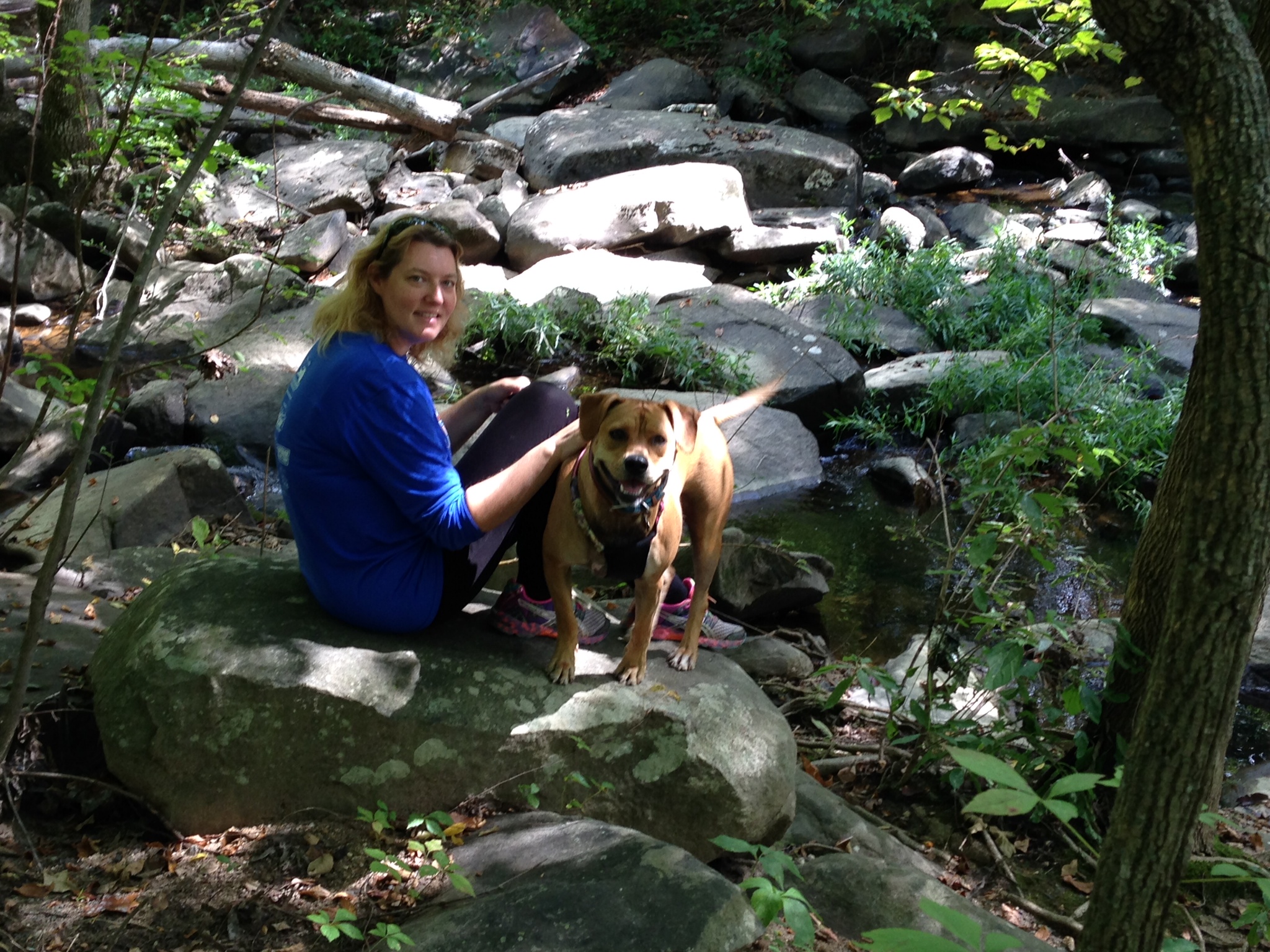 Missy and Cali on their favorite nature trail.